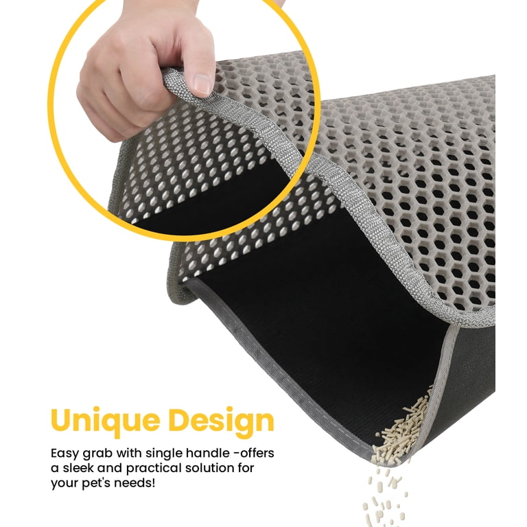 Conlun Double Layer Honeycomb Cat Litter Mat, Gray, 24" x 18" photo 4