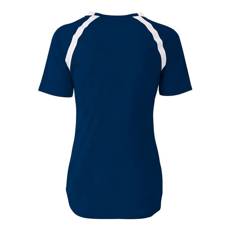 Ann A4サイズ A4 Ace Short Sleeve Volleyball Jersey For Women in Navy/White