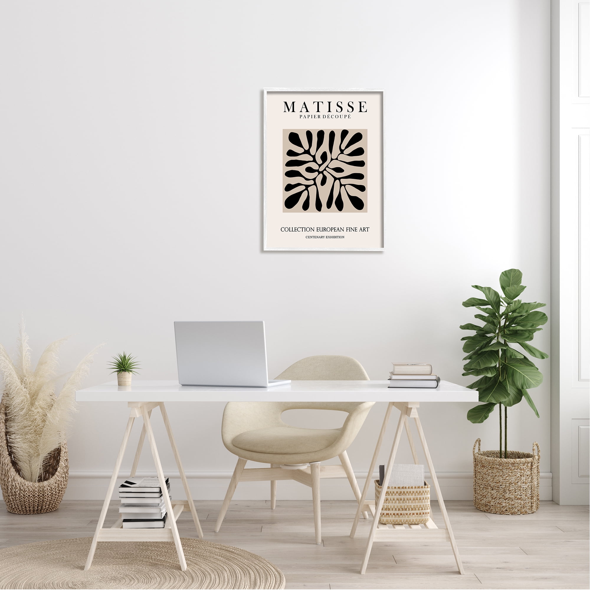 Stupell Industries Matisse Leaves Foliage Abstract Silhouette Exhibition Design Framed Wall Art, 24 x 30, Design by Ros Ruseva