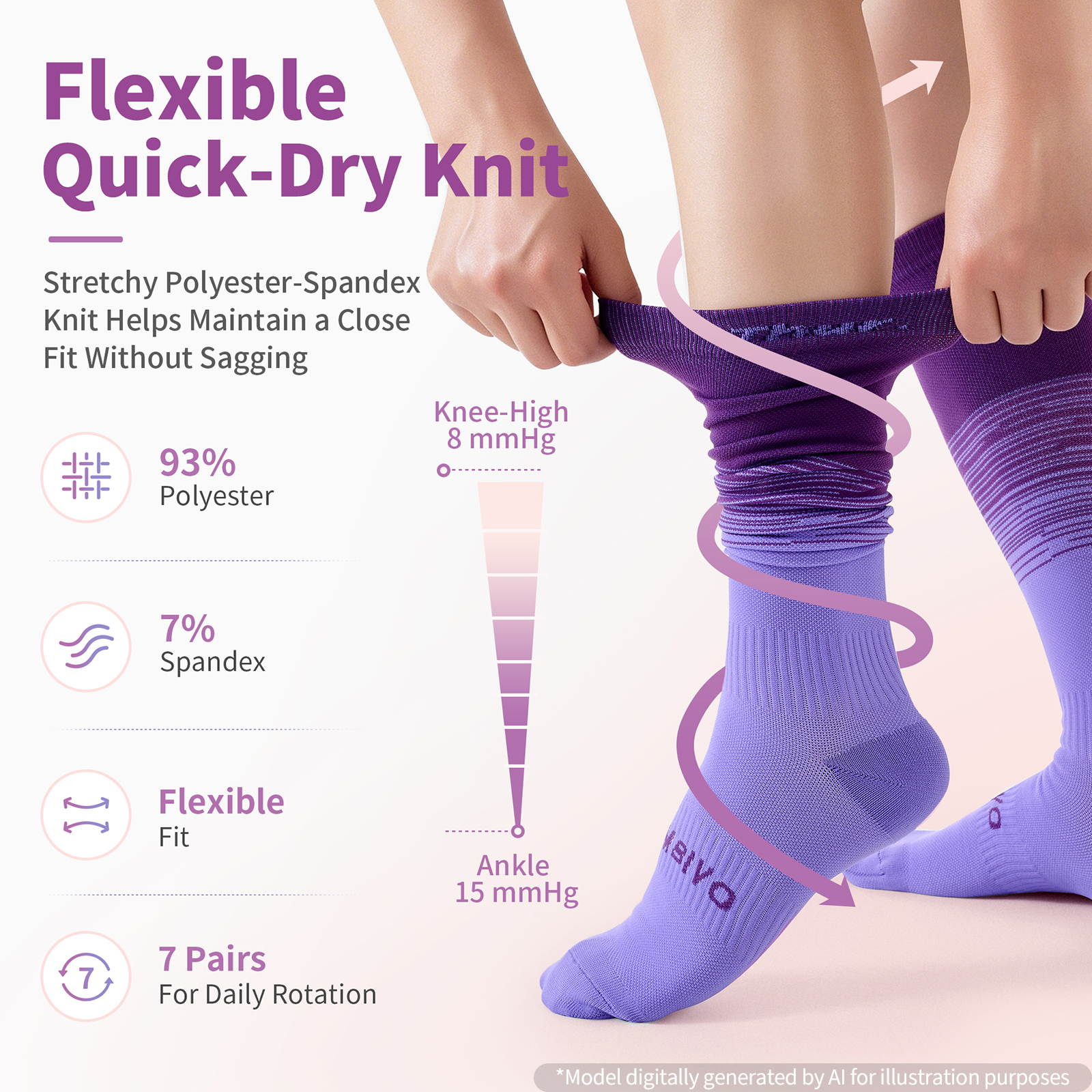 Cambivo Women's & Men's Day of the Week Compression Socks photo 6