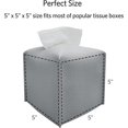 thumbnail image 4 of Cubierta para caja de pañuelos, organizador cuadrado moderno de caja de pañuelos, soporte decorativo de papel facial de cuero Pu para encimera de tocador de baño, mesita de noche, dormitorio, 4 of 5