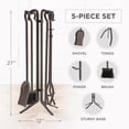 thumbnail image 2 of 5-Piece Bronze Fireplace Tools Set with Crook Handles (F-1614), 2 of 9