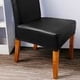 thumbnail image 5 of Fundas de cuero sintético impermeables para sillas de comedor, paquete de 6, diseño elástico universal para comedor, color negro, 5 of 6