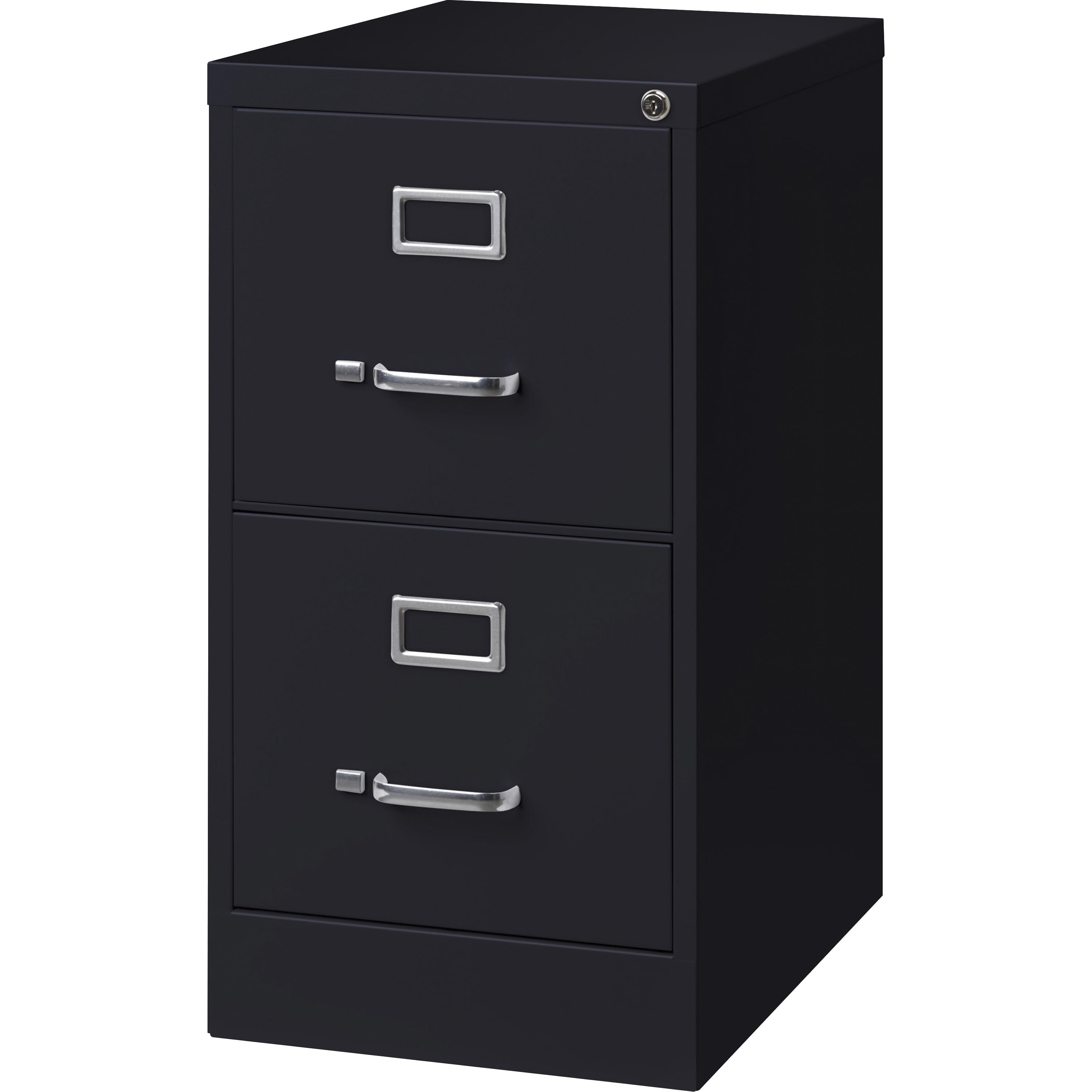 Lorell Commercial-grade Vertical File - 2-drawer - 15" X 22" X 28.4" - 2 X Drawer(s) For File - Letter - Lockable, Ball-bearing Suspension - Black - Recycled