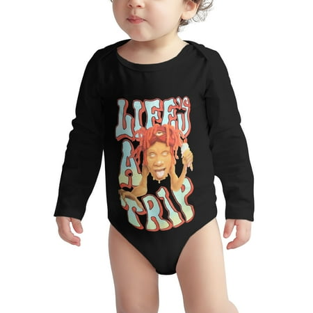 

Trippie Baby onesie Redd Baby Boy Girl Long Sleeve Bodysuit Snap Closure Black 18 Months