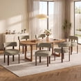 thumbnail image 4 of AFO Upholstered Dining Chairs Set of 4 with Solid Wood Legs, Mid-Century Modern Fabric Kitchen Chairs for Dining Room and Cafe, Camel, 4 of 15