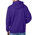 thumbnail image 3 of Hanes EcoSmart Hooded Pocket Sweatshirt, Men's Long Sleeve Pullover Fleece, Purple, M, 3 of 5