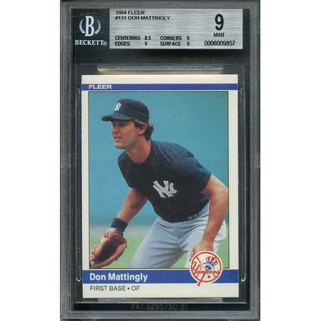 1984 Fleer 131 Don Mattingly New York Yankees Rookie Card Bgs 9