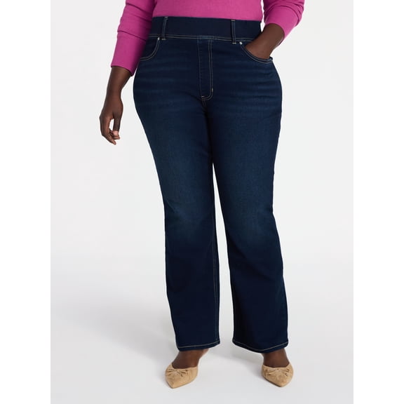 Terra & Sky Women's Plus Size Pull On High Rise Bootcut Jeggings, 31" Inseam, Sizes 0X-4X