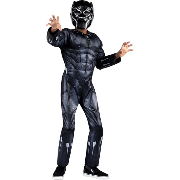 MARVEL Boys Deluxe Black Panther Costume, Kids Superhero Halloween Costume, Child - Officially Licensed X-Large