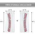 thumbnail image 4 of Kids Sports Curtains for Living Room 52W x 84L Inch Baseball ThemeBedroom Decor for Boys WhiteRed Baseball Texture Laces Closeup Background Men TeensWindow Drapes Treatment Fabric 2 Panels, 4 of 5