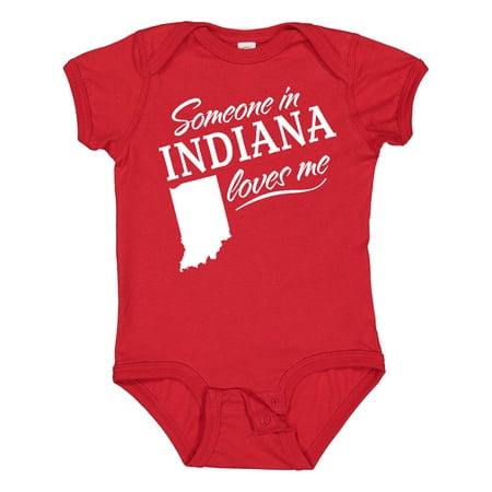 

Inktastic Someone in Indiana Loves Me Gift Baby Boy or Baby Girl Bodysuit