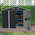 thumbnail image 6 of Kkonetoy 9.1'x10.5' Outdoor Storage Shed Waterproof Metal Tool House for Backyard Lawn, 6 of 7