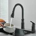 thumbnail image 4 of Zovajonia Single Handle Kitchen Sink Faucet Pull Down Sprayer W/Soap Dispenser Matte Black, 4 of 11