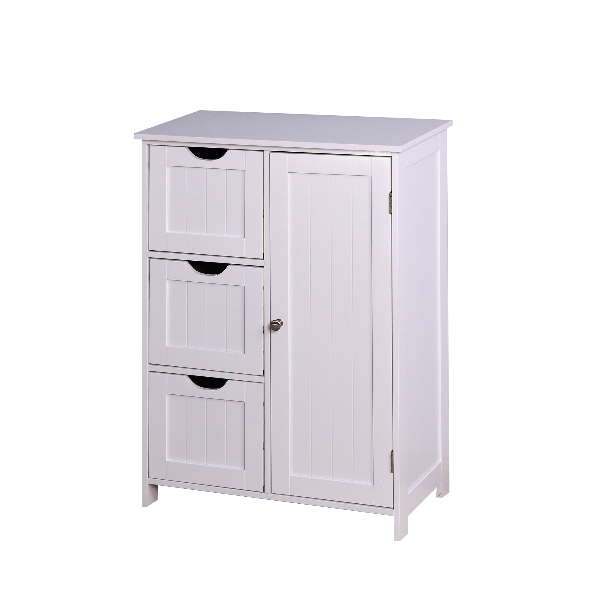 Bathroom Storage White Floor with 3 Large Drawers and
