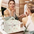 thumbnail image 4 of Large Makeup Bag for Women Girls, Quilted Cosmetic Bag, Floral Coquette Aesthetic Toiletry Bag, Flower Travel Make Up Organizer Bag, 4 of 7