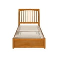 thumbnail image 2 of Roslyn Twin Wood Platform Bed w/ Panel Footboard & Twin Trundle in Light Toffee, 2 of 5
