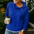 thumbnail image 5 of Hilzaten Womens Drop Shoulder Sweatshirt Loosse Collared Pullover Womens Solid Sweatshirt, 5 of 6