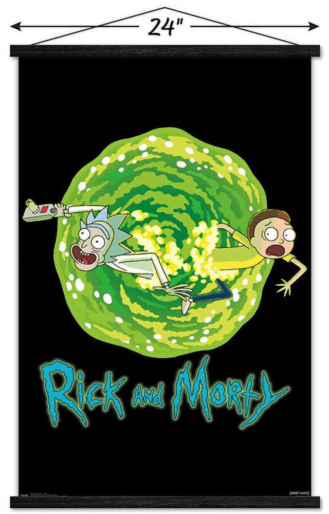 Rick And Morty - Portal Wall Poster with Magnetic Frame, 22.375" x 34"