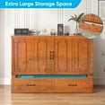 thumbnail image 4 of ZAFLY Solid Wood Queen Murphy Chest Bed with Storage & Charging Station, Convertible Wall Bed into Cabinet for Apartment/Bedroom/Livingroom, Red, 4 of 7