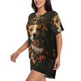thumbnail image 3 of Womens Pajama Sets With Pocket, Modern Cute Dog Lounge Sets Short Sleeve Sleepwear PJ Sets for Women, 3 of 6