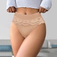 thumbnail image 2 of Panties for Women,High Waist Lace Briefs for Women Comfortable Lined Underwear with Elegant Design,Womens Underwear,Beige,M, 2 of 4