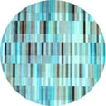 thumbnail image 1 of Ahgly Company Machine Washable Indoor Round Southwestern Light Blue Country Area Rugs, 7' Round, 1 of 4