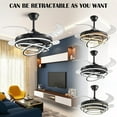 thumbnail image 4 of Datingday 42" Chandelier Ceiling Fan Light,Black Modern DIY Ceiling Fan Light Remote Control 4 Retractable ABS Blades for Bedroom Living Dining Room Decoration, 4 of 6