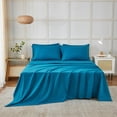 thumbnail image 2 of Teal King Size Sheets Set 6 Piece,Hotel Luxury Super Soft 1800 Series Microfiber Bed Sheets King Set-Wrinkle & Fade Resistant-14 Deep Pockets Sheets for King Size Bed(King,Teal), 2 of 7
