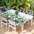 thumbnail image 2 of Green Blooms Floral Table Cloths for 3 Foot Rectangle Tables, Farmhouse Spring Flowers Botanical Patio Waterproof Elastic Fitted Tablecloths, Washable Rectangular Table Cover for Camping, 2 of 8