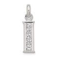 thumbnail image 1 of Pendentif en Forme de I en Argent Sterling 925 Blanc Zircon Cubique Initiale, 1 of 1
