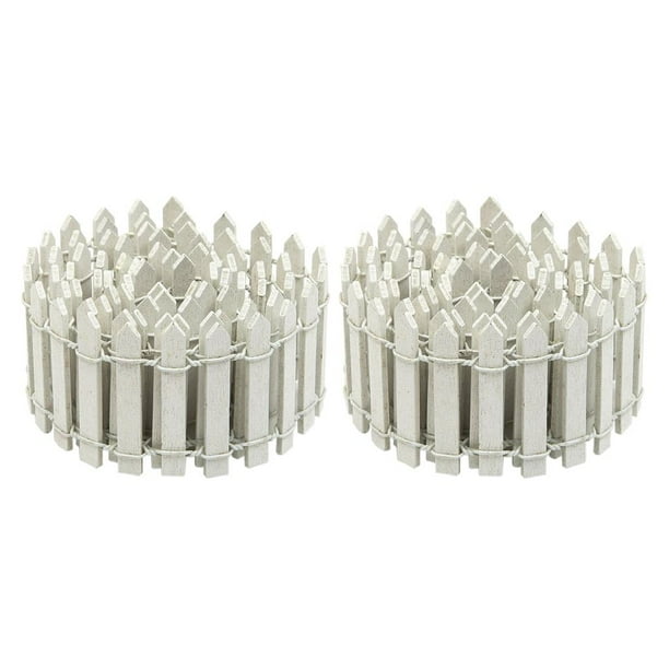 Advancent Mini decoraciones de valla de en miniatura, accesorio de barrera de balcón decorativo para jardín para el hogar, interior, blanco, Blanco 100 x 5 cm 2piezas Advancent CBP097796