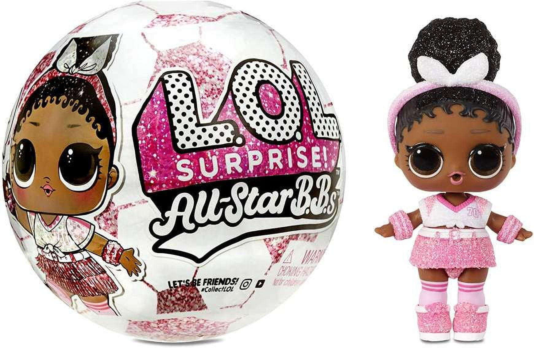 LOL Surprise All Stars BBs Series 3 Soccer Pink Lightning Mystery Pack (PINK Team, 1 RANDOM Figure!)