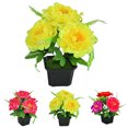 thumbnail image 2 of Coofit Potted Plant Realistic Desktop Artificial Peony Fake Flower for Home Office, 2 of 6