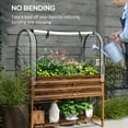 thumbnail image 6 of Outsunny Raised Garden Bed with Cover and Storage Shelf, Rectangular Metal Elevated Planter Box with Legs and Bed Liner, Dark Brown, 6 of 9