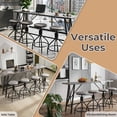 thumbnail image 6 of Ktaxon Mid-Century Modern 84" Bar Table and Chairs Set for 4~6, Pub Set for 4 with PU Padded Barstools Swivel Stool Dining Table Set, Modern Dining Set for 4, Gray Oak, 6 of 9