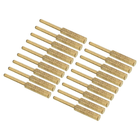 7/32 Inch Diamond Chainsaw Sharpener, 18 Pack Titanium Plating Sharpening Stone, Golden