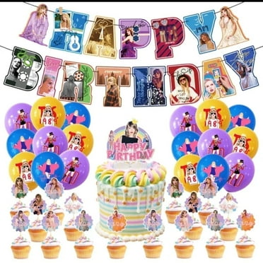 Pop Star Taylor Party Banner Tableware Decorations Cake Topper Supplies