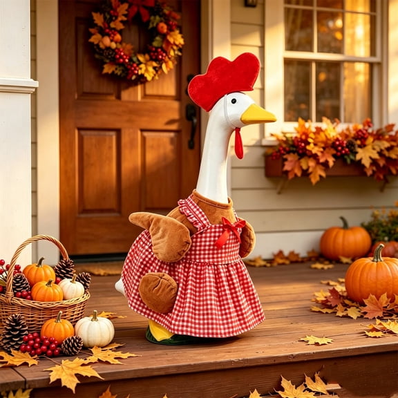 XGFHYJEH Porch Goose Thanksgiving Outfits, Porch Goose Clothes Clearance, Goose Clothes for Porch Goose, Goose Costume 23'' for Outdoor Outside Front Porch Garden Yard Lawn