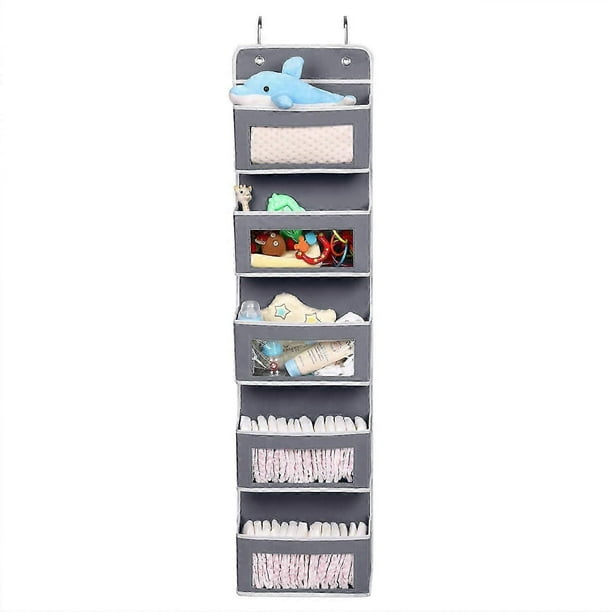 Over The Door Organizer,5-shelf Fabric Wall Mount Storage With Pvc Clear Window,over Door Hanging Organizer For Bathroom