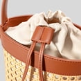 thumbnail image 4 of Bolso Ratán Playa Paja Cuero PU para Mujer (marrón), 4 of 6