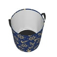 thumbnail image 3 of Balery Anchors and Nautical Round Laundry Basket with Handles Waterproof Freestanding Laundry Hamper for Clothes Toys in the Dorm and Family-Medium, 3 of 8