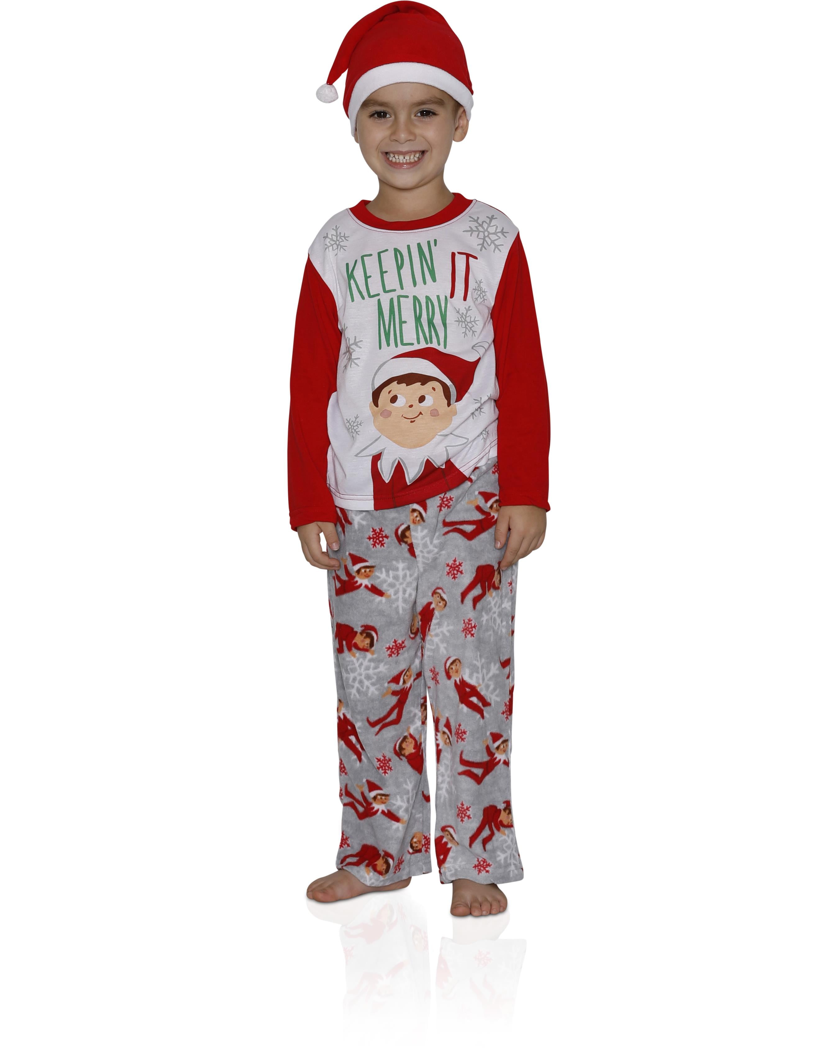 Elf On a Shelf 3T Christmas Fleece Footed Candy Cane Print Pajama Sleeper 