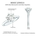 thumbnail image 6 of Rosec Jewels Moissanite Solitaire Engagement Ring 2 Carat - 8 mm - D-VS1 Quality Authentically Certified - with Jewelry Box, 10K White Gold, US 7.50, 6 of 9