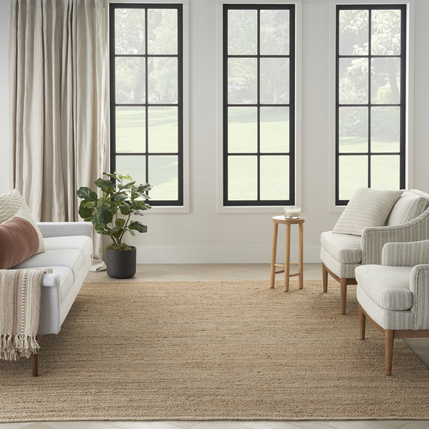 Nourison Natural Jute Solid Natural 8' x 10' Area Rug (8x10)