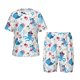 thumbnail image 1 of Fotbe Cute Shark Pijama Estampada de 2 Piezas para Niños – Ropa de Dormir de Manga Corta Cómoda para Niños y Niñas, Camiseta y Shorts de Algodón-Small, 1 of 6