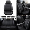 thumbnail image 5 of Full Set Car Seat Covers Compatible with Chevy Trax 2024-2025 Faux Leather Seat Cushion 2 Rows 5 Seats Waterproof Anti-Slip Automotive Interior Accessories (Black&White), 5 of 7