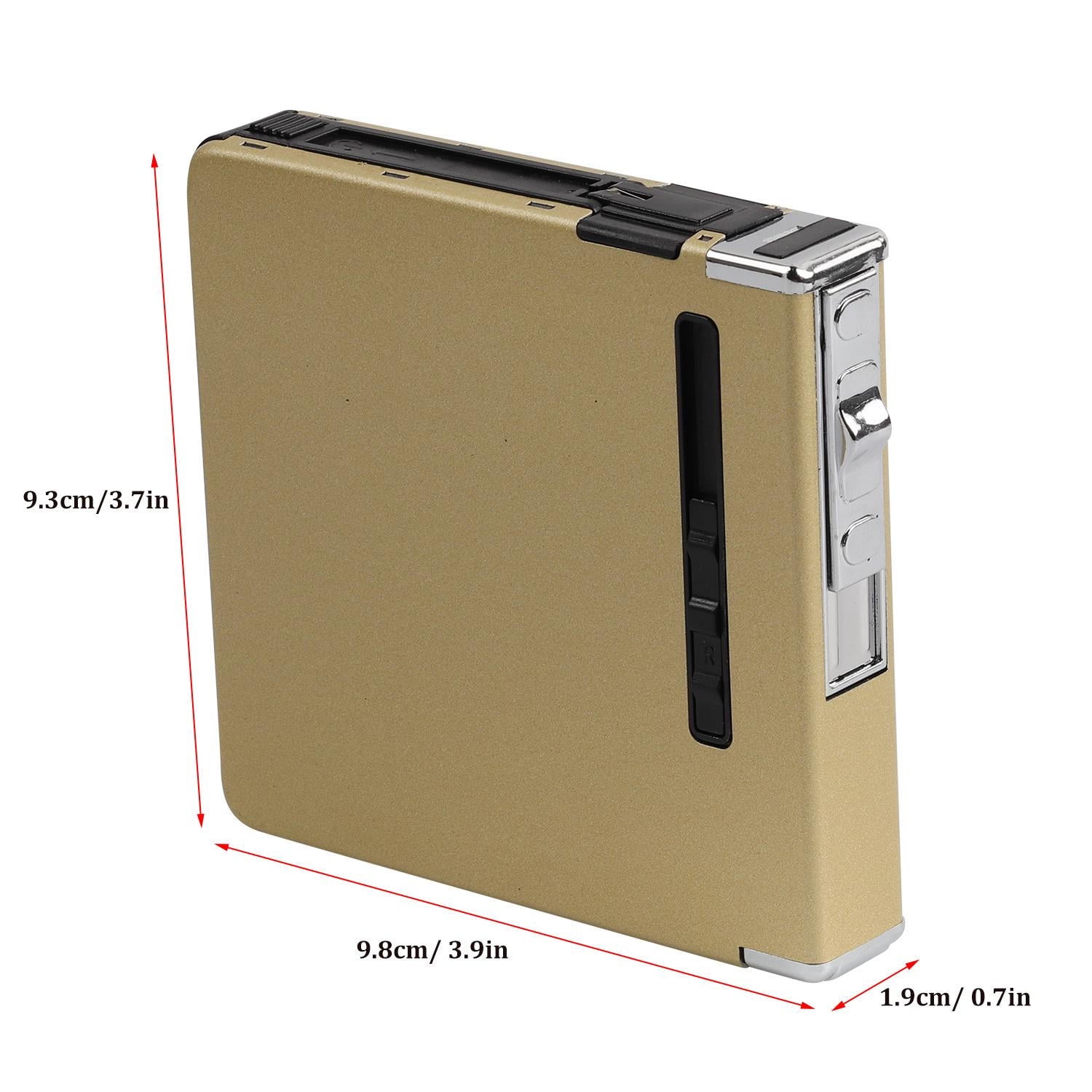 Full Pack 20 Regular Cigarettes Case/Box with Arc Lighter USB Rechargeable, Flameless, Windproof, Moisture-Proof