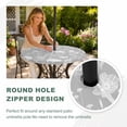 thumbnail image 4 of Round Outdoor Tablecloth with Umbrella Hole and Zipper, Grey Wildflowers Tablecloth with Elastic Waterproof, Farmhouse Floral Botanical Leaves Patio Table Covers for 36" - 44" Picnic Pool Tables, 4 of 9