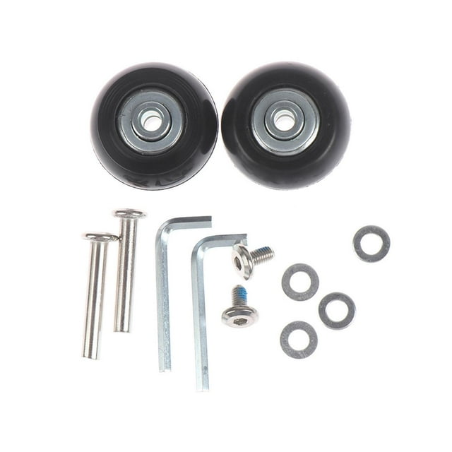 2x Luggage Suitcase Wheels Replacement Universal Rubber Strong Bearing Capacity Black Swivel Wheels Casters 45mm